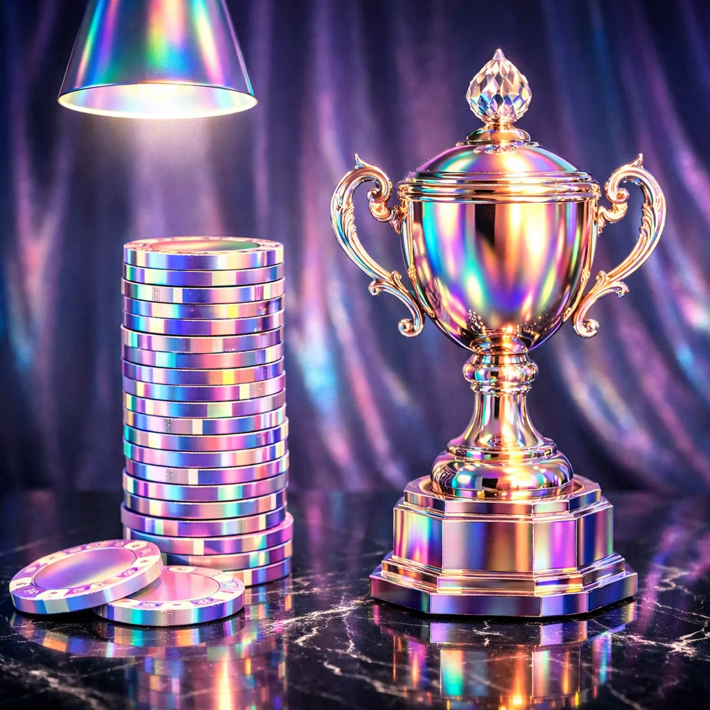 Holografisch veiligheidsschild met iridescente award-badge